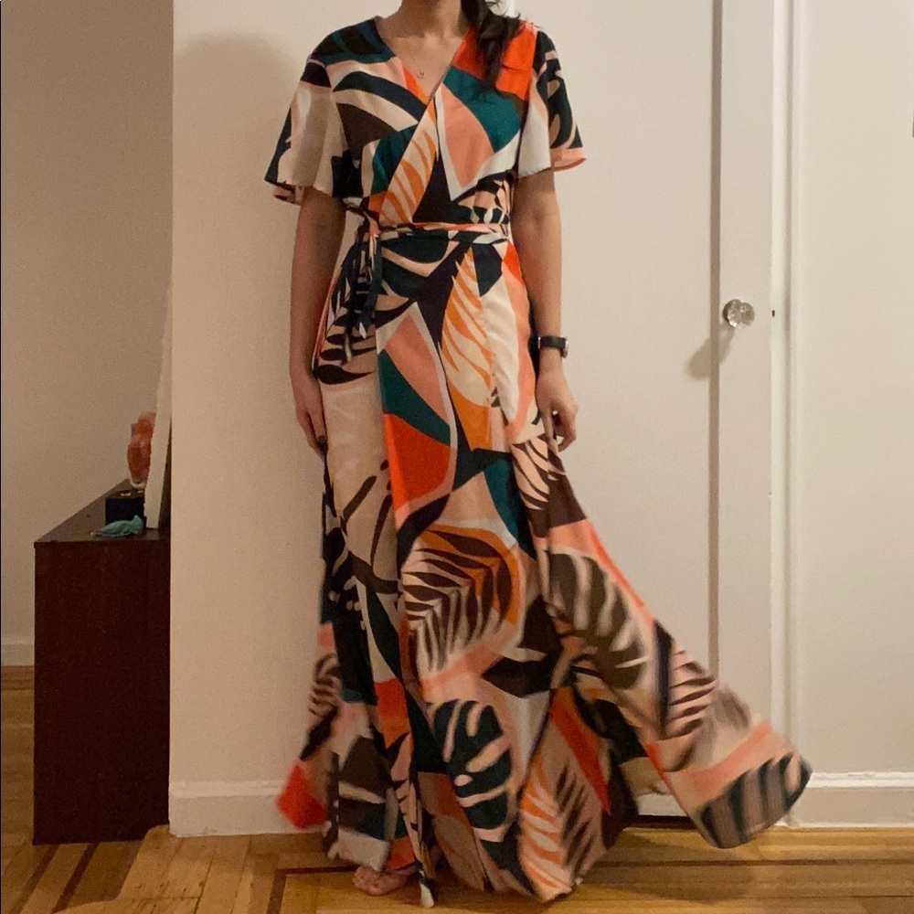 Hutch Kiera Wrap Maxi - flutter sleeve
